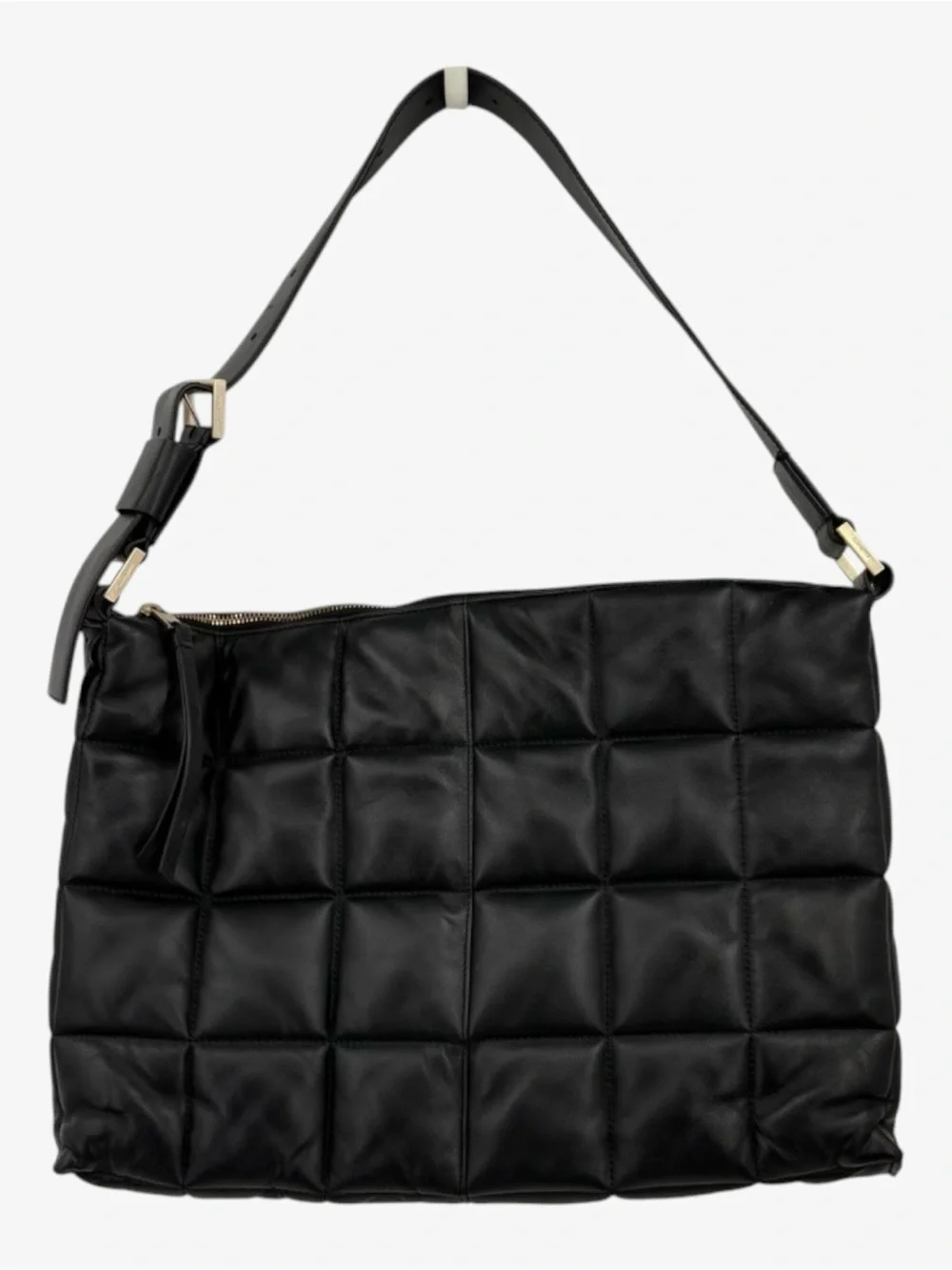 AllSaints Edbury Quilted Leather Shoulder Bag in Black
